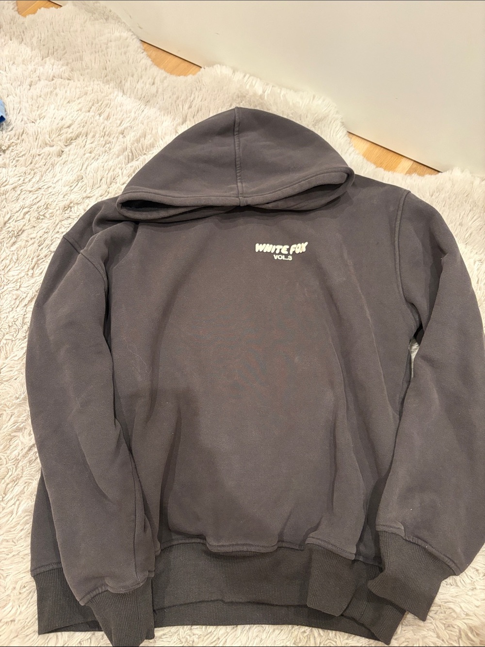 White Fox Boutique Crewneck Hoodie in Charcoal Gray